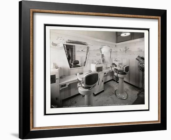 Interior View of the Children's Haircutting Room at Charles of the Ritz Beauty Salon at B. Altman…-Byron Company-Framed Giclee Print