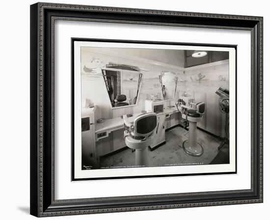 Interior View of the Children's Haircutting Room at Charles of the Ritz Beauty Salon at B. Altman…-Byron Company-Framed Giclee Print