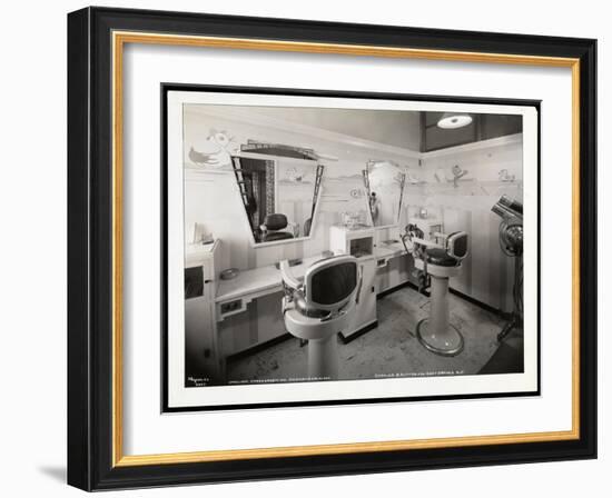 Interior View of the Children's Haircutting Room at Charles of the Ritz Beauty Salon at B. Altman…-Byron Company-Framed Giclee Print