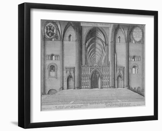 Interior View of the Choir of the Old St Paul's Cathedral from the West, City of London, 1656-Wenceslaus Hollar-Framed Giclee Print