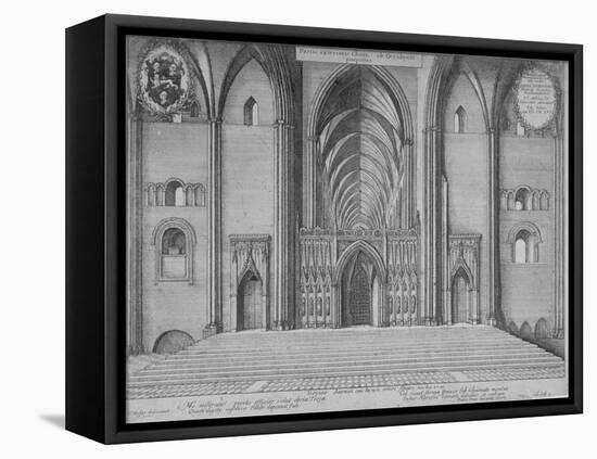 Interior View of the Choir of the Old St Paul's Cathedral from the West, City of London, 1656-Wenceslaus Hollar-Framed Premier Image Canvas