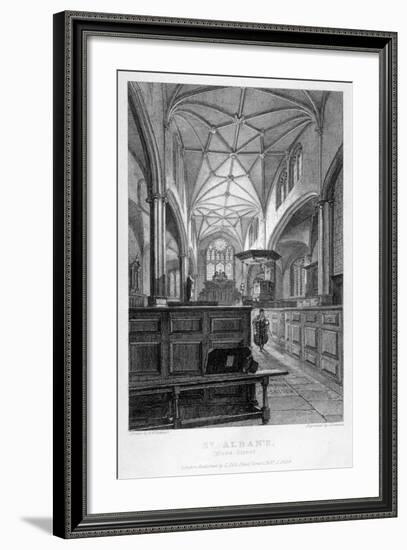 Interior View of the Church of St Alban, Wood Street, City of London, 1838-J Lemon-Framed Giclee Print