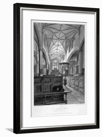 Interior View of the Church of St Alban, Wood Street, City of London, 1838-J Lemon-Framed Giclee Print