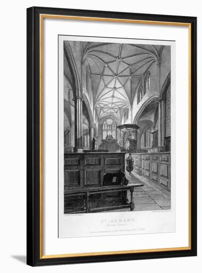Interior View of the Church of St Alban, Wood Street, City of London, 1838-J Lemon-Framed Giclee Print