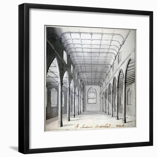 Interior View of the Church of St Andrew Undershaft, Leadenhall Street, London, C1820-Wheeler-Framed Giclee Print