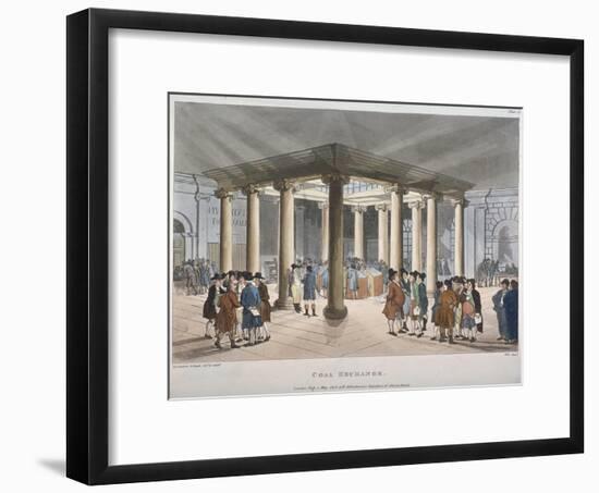 Interior View of the Coal Exchange, Thames Street, City of London, 1808-Thomas Rowlandson-Framed Giclee Print