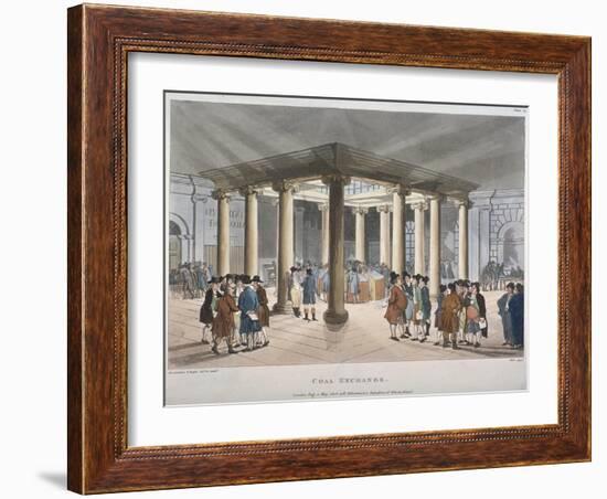 Interior View of the Coal Exchange, Thames Street, City of London, 1808-Thomas Rowlandson-Framed Giclee Print