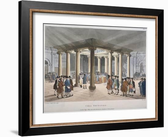 Interior View of the Coal Exchange, Thames Street, City of London, 1808-Thomas Rowlandson-Framed Giclee Print