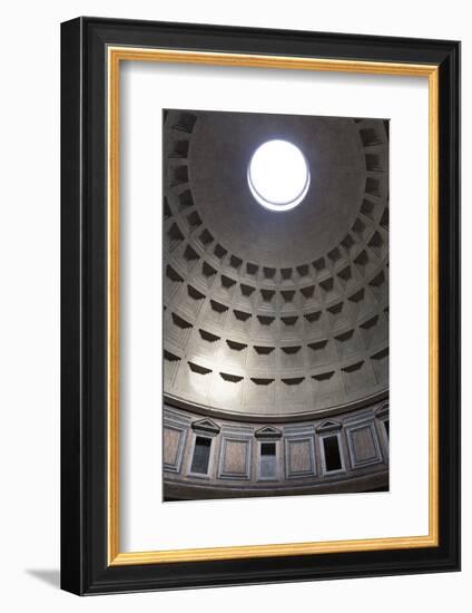 Interior View of the Cupola Inside the Pantheon, Piazza Della Rotonda, Rome, Lazio, Italy-Stuart Black-Framed Photographic Print