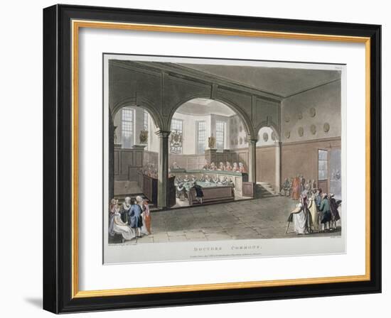Interior View of the Doctors' Commons, City of London, 1808-Joseph Constantine Stadler-Framed Giclee Print