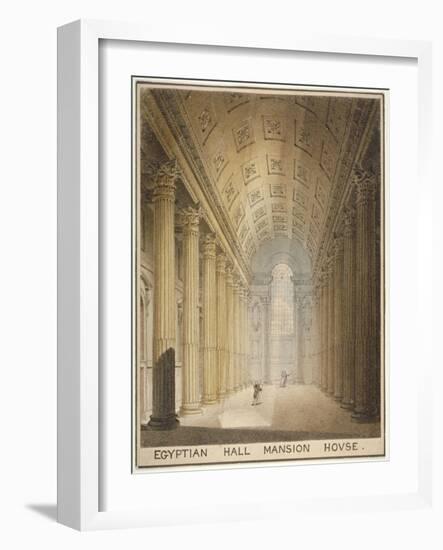 Interior View of the Egyptian Hall, Mansion House, City of London, 1820-Charles Wild-Framed Giclee Print