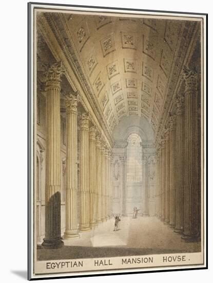 Interior View of the Egyptian Hall, Mansion House, City of London, 1820-Charles Wild-Mounted Giclee Print