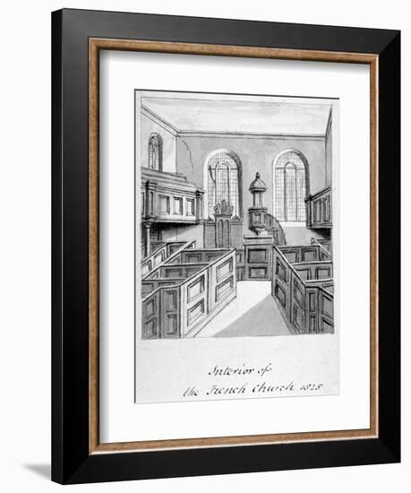 Interior View of the French Protestant Church, Threadneedle Street, City of London, 1825-null-Framed Giclee Print