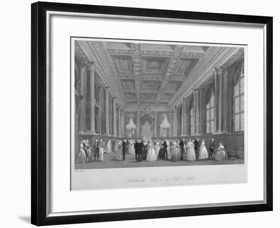 Interior View of the Goldsmiths' Hall on a Ball Night, City of London, 1840-Harden Sidney Melville-Framed Giclee Print