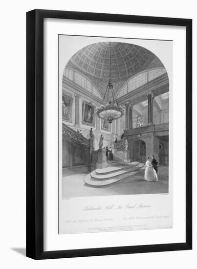 Interior View of the Goldsmiths' Hall Showing the Grand Staircase, City of London, 1840-Harden Sidney Melville-Framed Giclee Print