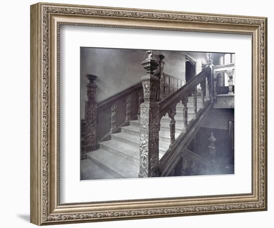 Interior View of the Grand Staircase in Charterhouse, London, 1880-Henry Dixon-Framed Photographic Print