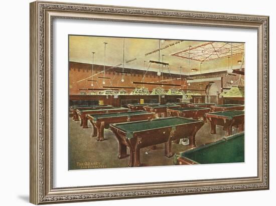 Interior View of the Graney Pool Hall - San Francisco, CA-Lantern Press-Framed Art Print