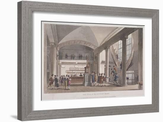 Interior View of the Hall in the Auction Mart, Bartholomew Lane, City of London, 1811-Thomas Rowlandson-Framed Giclee Print