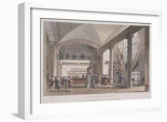 Interior View of the Hall in the Auction Mart, Bartholomew Lane, City of London, 1811-Thomas Rowlandson-Framed Giclee Print
