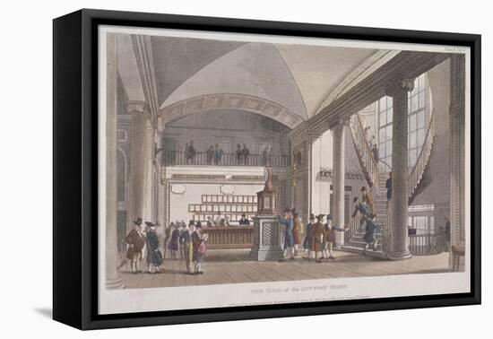 Interior View of the Hall in the Auction Mart, Bartholomew Lane, City of London, 1811-Thomas Rowlandson-Framed Premier Image Canvas