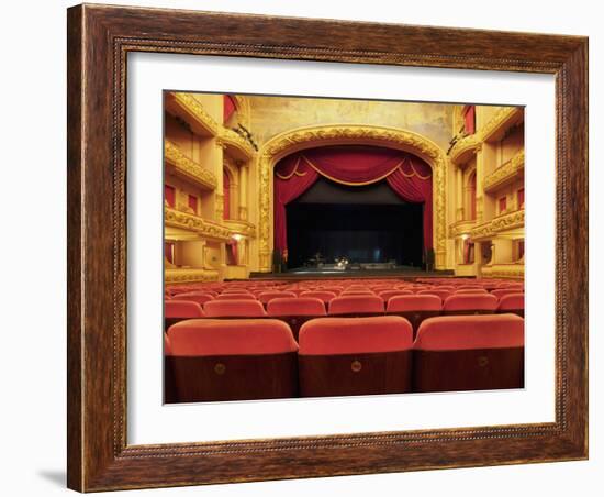 Interior view of the hall of the Theatro Municipal, Rio de Janeiro, Brazil, South America-Karol Kozlowski-Framed Photographic Print