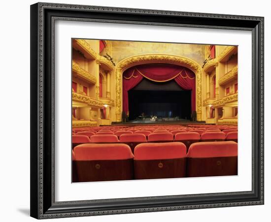 Interior view of the hall of the Theatro Municipal, Rio de Janeiro, Brazil, South America-Karol Kozlowski-Framed Photographic Print