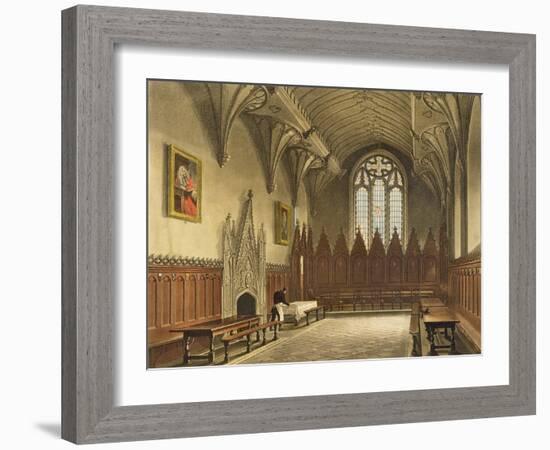 Interior View of the Hall of University College from the 'History of Oxford'-Augustus Charles Pugin-Framed Giclee Print