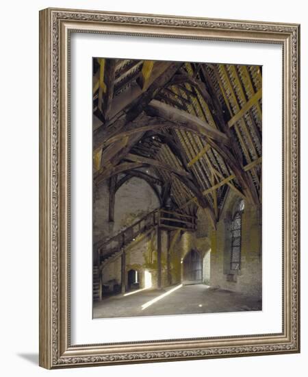 Interior View of the Hall, Stokesay Castle, Shropshire, UK-Paul Highnam-Framed Photo