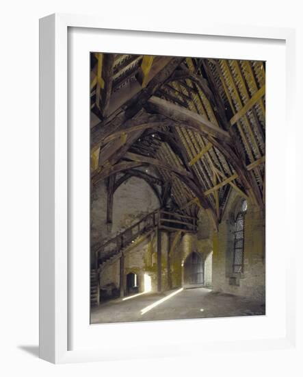 Interior View of the Hall, Stokesay Castle, Shropshire, UK-Paul Highnam-Framed Photo