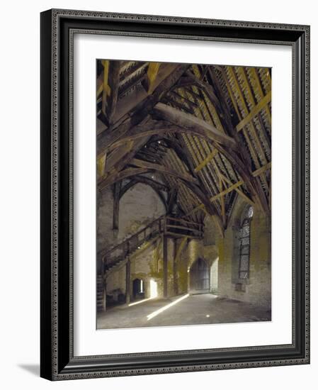 Interior View of the Hall, Stokesay Castle, Shropshire, UK-Paul Highnam-Framed Photo