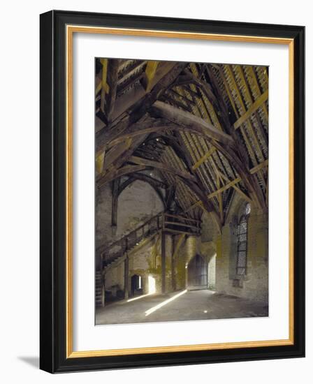 Interior View of the Hall, Stokesay Castle, Shropshire, UK-Paul Highnam-Framed Photo