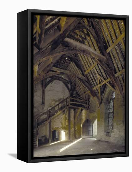 Interior View of the Hall, Stokesay Castle, Shropshire, UK-Paul Highnam-Framed Stretched Canvas