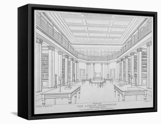 Interior View of the Library in the London Institution, Finsbury Circus, City of London, 1824-James Carter-Framed Premier Image Canvas
