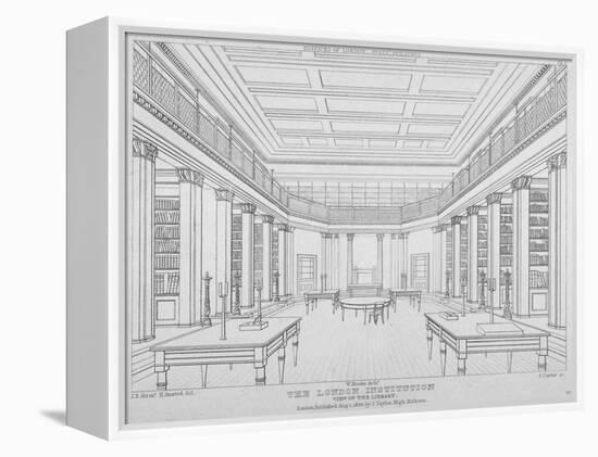 Interior View of the Library in the London Institution, Finsbury Circus, City of London, 1824-James Carter-Framed Premier Image Canvas