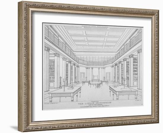 Interior View of the Library in the London Institution, Finsbury Circus, City of London, 1824-James Carter-Framed Giclee Print