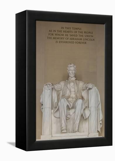 Interior View of the Lincoln Statue in the Lincoln Memorial-Michael Nolan-Framed Premier Image Canvas