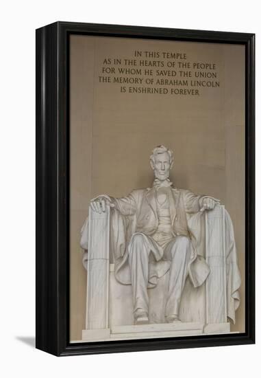 Interior View of the Lincoln Statue in the Lincoln Memorial-Michael Nolan-Framed Premier Image Canvas