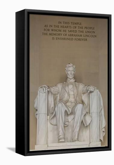 Interior View of the Lincoln Statue in the Lincoln Memorial-Michael Nolan-Framed Premier Image Canvas