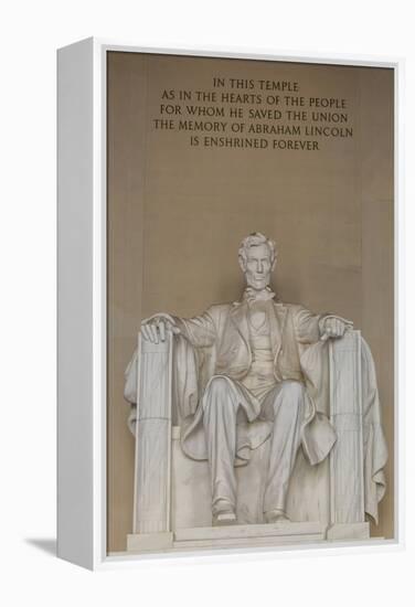 Interior View of the Lincoln Statue in the Lincoln Memorial-Michael Nolan-Framed Premier Image Canvas