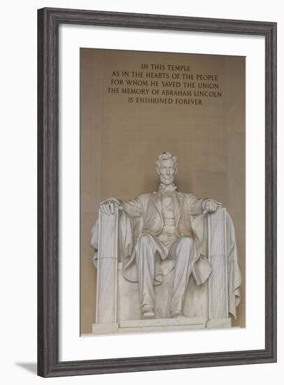 Interior View of the Lincoln Statue in the Lincoln Memorial-Michael Nolan-Framed Photographic Print