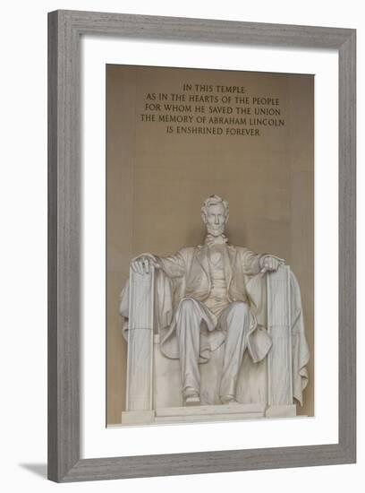 Interior View of the Lincoln Statue in the Lincoln Memorial-Michael Nolan-Framed Photographic Print