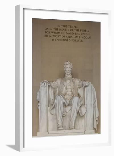 Interior View of the Lincoln Statue in the Lincoln Memorial-Michael Nolan-Framed Photographic Print