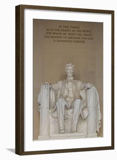 Interior View of the Lincoln Statue in the Lincoln Memorial-Michael Nolan-Framed Photographic Print