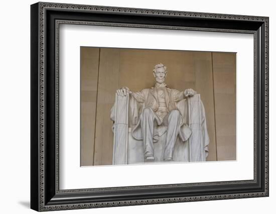 Interior View of the Lincoln Statue in the Lincoln Memorial-Michael Nolan-Framed Photographic Print