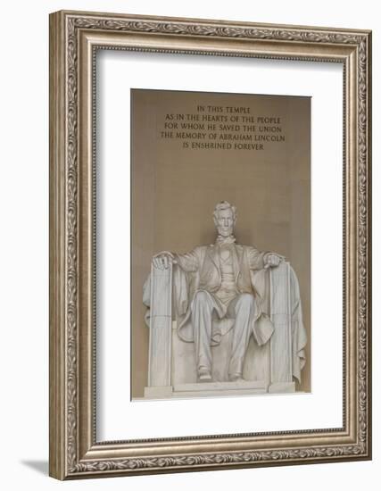 Interior View of the Lincoln Statue in the Lincoln Memorial-Michael Nolan-Framed Photographic Print