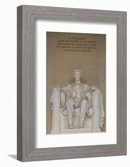 Interior View of the Lincoln Statue in the Lincoln Memorial-Michael Nolan-Framed Photographic Print