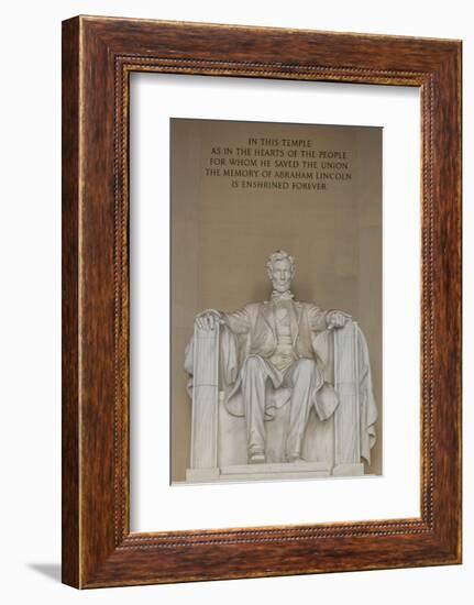 Interior View of the Lincoln Statue in the Lincoln Memorial-Michael Nolan-Framed Photographic Print