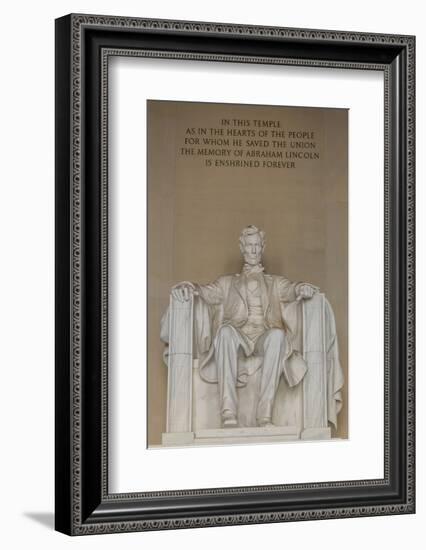 Interior View of the Lincoln Statue in the Lincoln Memorial-Michael Nolan-Framed Photographic Print