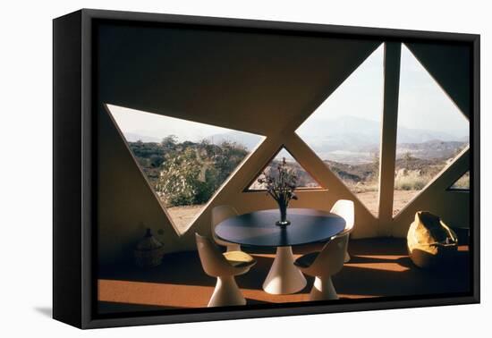Interior View of the Living Room Interior of a Geodesic Dome House-John Dominis-Framed Premier Image Canvas