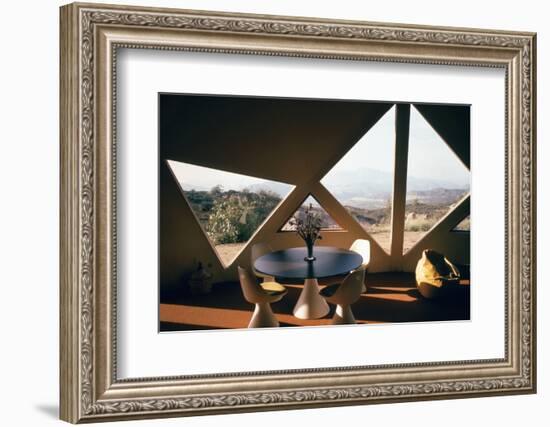 Interior View of the Living Room Interior of a Geodesic Dome House-John Dominis-Framed Photographic Print